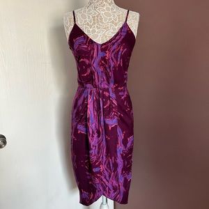 CHELSEA28 Purple Sleveless Faux Wrap Dress